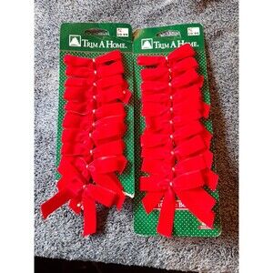 VTG Trim A Home New Christmas Tree Red Velvet Bows 16 Total Kmart Decorations